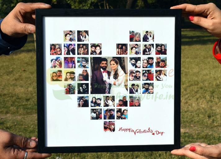 Heart Shape Photo Collage Frame, heart collage frame