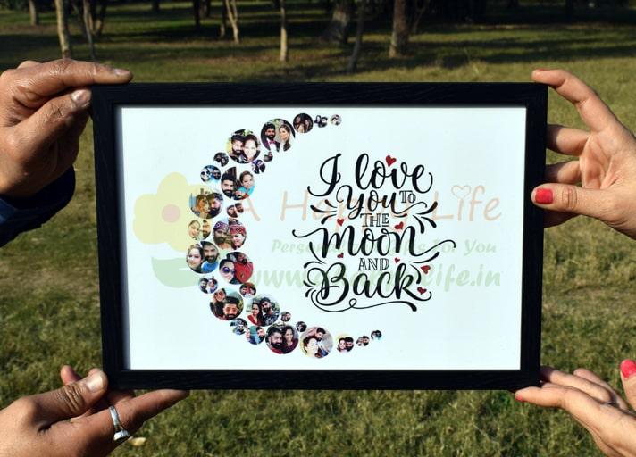 I Love you to the moon and back photo frame, unique photo frames