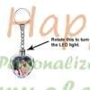 Personalized Heart Crystal Key Chain with LED, photo led keychain
